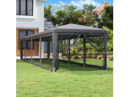 Multidom Párty stan s 10 sieťkovanými stenami antracitový 3x12 m HDPE