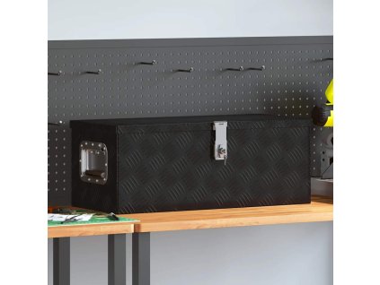 Multidom Úložný box čierny 70x31x27 cm hliník