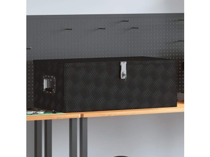 Multidom Úložný box čierny 90x47x35,5 cm hliníkový