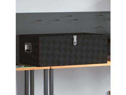 Multidom Úložný box čierny 100x55x37 cm hliník