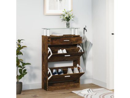 Multidom Botník dymový dub 63x24x104 cm spracované drevo