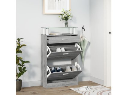 Multidom Botník Sivý dub sonoma 63x24x104 cm spracované drevo