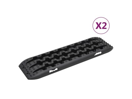 Multidom Trakčné dosky 2 ks čierne 106x30,5x7 cm nylon