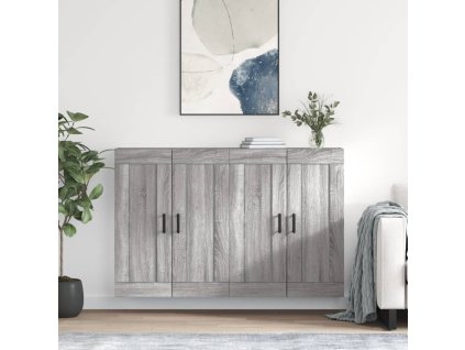 Multidom Nástenné skrinky 2 ks sivý dub sonoma kompozitné drevo