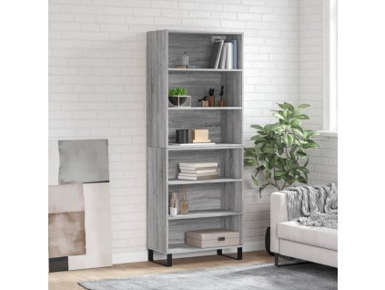 Multidom Vysoká skrinka sivá sonoma 69,5x32,5x180 cm kompozitné drevo