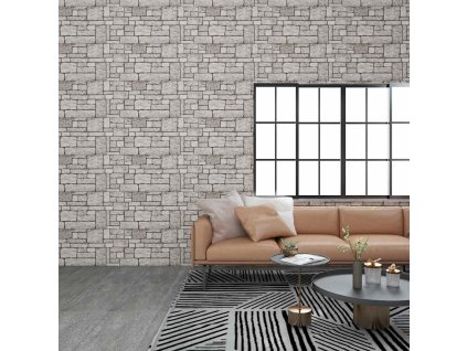 Multidom 3D nástenné panely s dizajnom sivých tehál 10 ks EPS