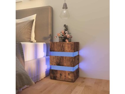 Multidom Nočný stolík s LED, tmavý dub 45x35x67 cm, kompozitné drevo