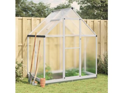 Multidom Skleník so základovým rámom strieborný 169x114x202 cm hliník