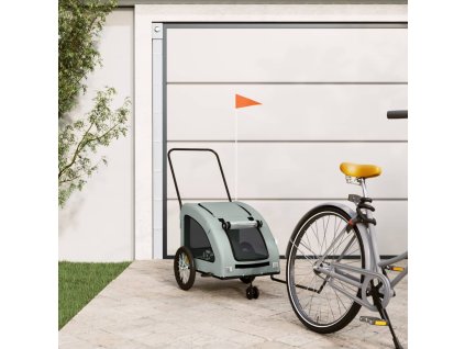 Multidom Cyklovozík pre zvieratá, sivý, oxfordská látka, železo
