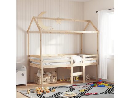 Multidom Vysoká posteľ so strechou 80x200 cm borovicový masív