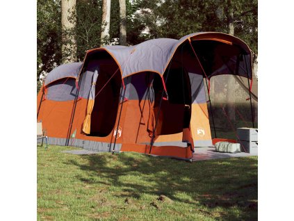 Multidom Rodinný stan tunelový 8 osôb sivo-oranžový vodeodolný