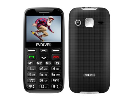 EVOLVEO EasyPhone XR, mobilný telefón pre seniorov s nabíjacím stojanom, čierna
