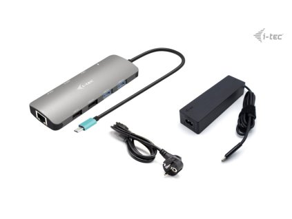 i-tec USB-C Metal Nano 2x HDMI Docking Station, PD 100W + Charger 100W (bundle)