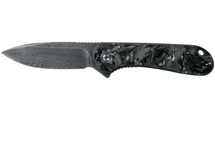 CIVIVI C907C-DS2 Elementum Damascus/CFSilvery vreckový nôž 7,5cm, damašek, uhlíkové vlákno, striebro