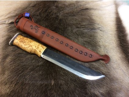 WOOD JEWEL WJ23LE Leuku lovecký nôž 21 cm, breza, paroh, kožené puzdro