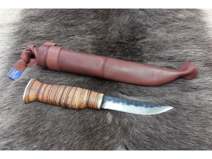WOOD JEWEL WJ23TP Birch Bark vonkajší nôž 9,5 cm, brezová kôra, kožené puzdro