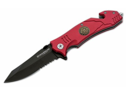 Magnum 01LL470 Fire Fighter Red záchranársky nôž s asistenciou 8,3 cm, červená, hliník