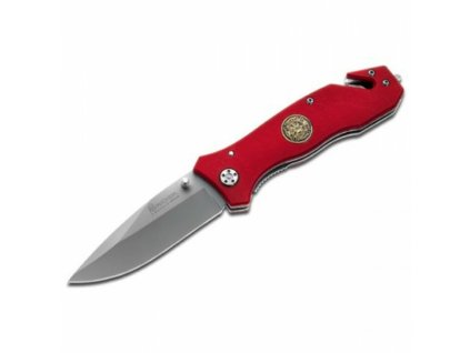 Magnum 01MB366 Fire Brigade záchranársky nôž 8,5 cm, červená, G10