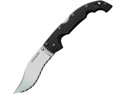 Cold Steel 29AXVS Extra Large Voyager Vaquero Serrated bojový nôž 14 cm, čierna, Griv-Ex, hliník