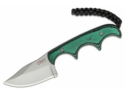 CRKT CR-2387 Minimalist ® Bowie Gears malý nôž na krk 5,3 cm, zeleno-čierna, G10, puzdro