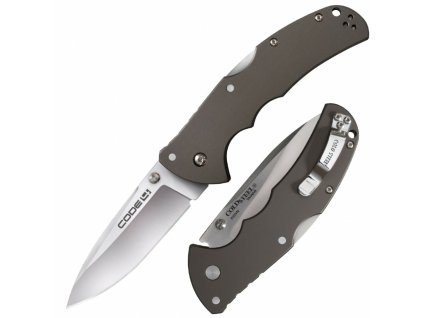 Cold Steel 58PS Code 4 Spear pt. Plain Edge vreckový nôž 8,9 cm, šedá, hliník