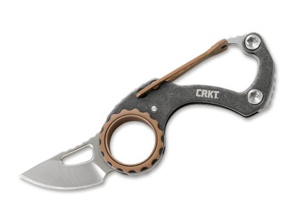 CRKT CR-9082 COMPANO Carabiner Silver vreckový nôž s karabínou 3,6 cm, strieborná, bronzová