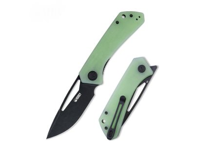 Kubey KU331E Thalia Black Jade vreckový nôž 8,3 cm, bledozelená, G10, spona