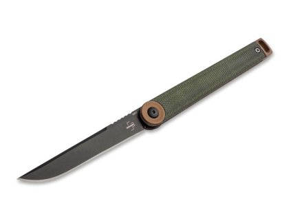 Böker Plus 01BO391 Kaizen Green Canvas Micarta vreckový nôž 7,9 cm, zelená, Micarta