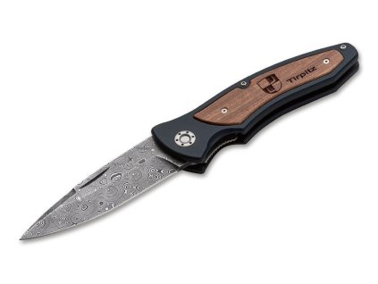 Böker Manufaktur Solingen 110191DAM Tirpitz-Damascus 42 vreckový nôž 9,9cm, damašek, hliník, orech