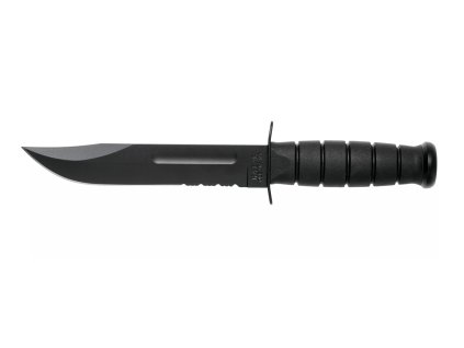 KA-BAR KB-1212 FULL SIZE BLACK bojový taktický nôž 18 cm, čierna farba, kožené puzdro