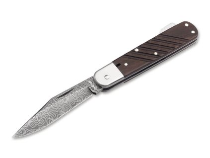 Böker Manufaktur Solingen 110715DAM 98k-Damascus zberateľský vreckový nôž 8,4 cm, damašek, orech