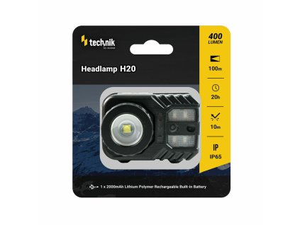 Technik MT-H20 čelovka s pogumovaním, LED CREE XPG-2, micro-USB, červené svetlo