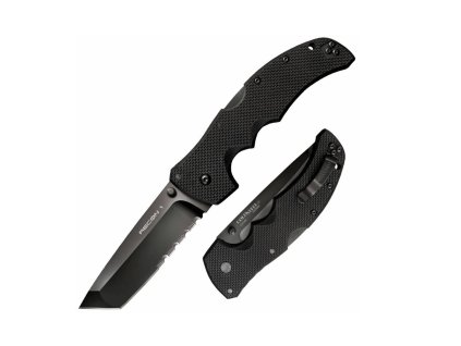 Cold Steel 27BTH Recon 1 taktický nôž 10,2 cm, celočierny, čiastočné zúbkovanie, G10