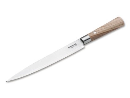Böker Manufaktur Solingen 130445DAM Damascus Olive krájací nôž 22,9 cm, damašek, olivové drevo