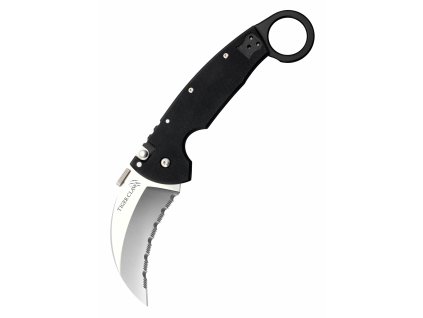 Cold Steel 22KFS Tiger Claw Serrated vreckový nôž karambit 10 cm, čierna, G10