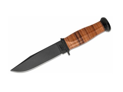 KA-BAR KB-2225 MARK 1 taktický nôž 12,8 cm, čierna, koža, kožené puzdro