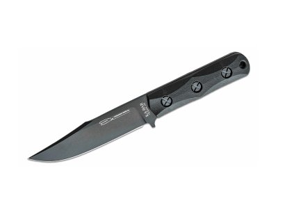 KA-BAR KB-EK50 Commando Short Clip Point bojový nôž 12,9 cm, čierna, Ultramid, puzdro Celcon