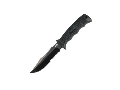 SOG-E37T-K Seal Pup Elite taktický nôž 12,3 cm, celočierny, GRN, puzdro Kydex