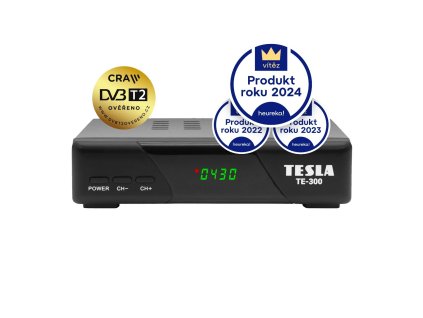 TESLA TE-300 - set-top box DVB-T2 (H.265/HEVC), ověřeno CRA
