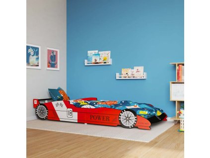 Multidom Detská posteľ, pretekárske auto 90x200 cm, červená