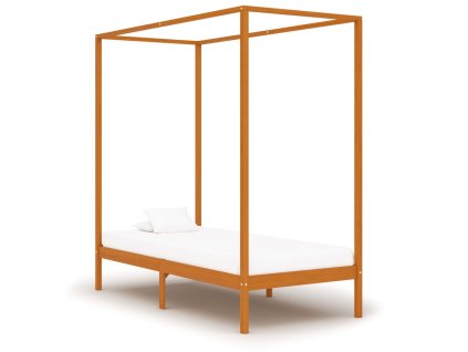 Multidom Posteľný rám so strieškou medovo-hnedý 90x200 cm borovicový masív