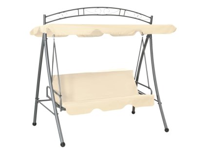 Multidom Rozkladacia záhradná hojdačka so strieškou, pieskovo biela