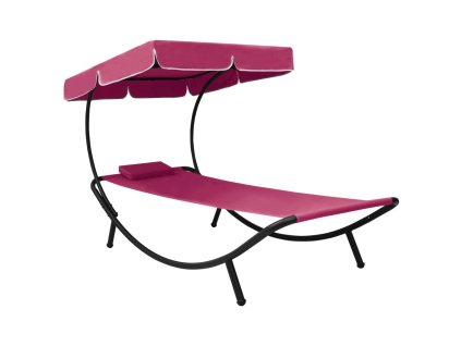 Multidom Záhradná posteľ s baldachýnom a vankúšom ružová