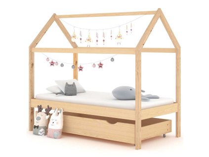 Multidom Detský posteľný rám so zásuvkou 80x160 cm borovica