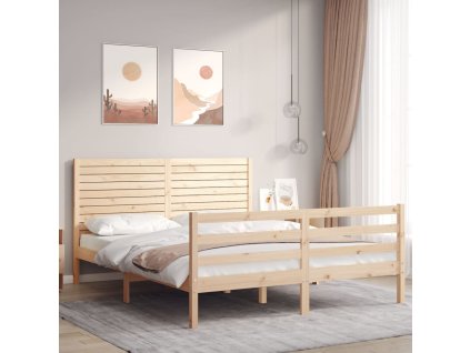 Multidom Posteľný rám s čelom 160x200 cm masívne drevo