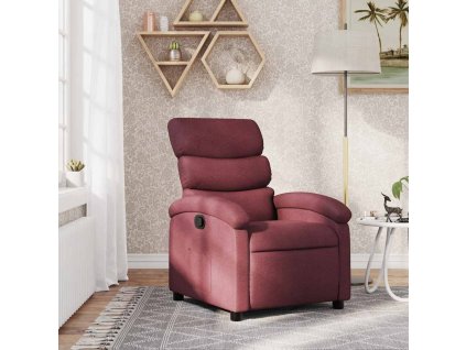 Multidom Sklápacie kreslo vínovo-červené látkové