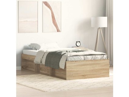 Multidom Posteľný rám dub sonoma 75x190 cm malé jednolôžko