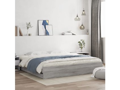 Multidom Posteľný rám so zásuvkami sivý sonoma 180x200cm kompozit. drevo