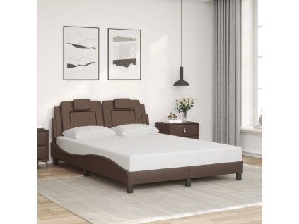 Multidom Posteľný rám s čelom hnedý 120x200 cm umelá koža