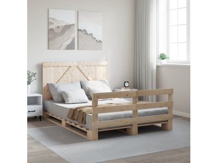 Multidom Posteľný rám s čelom 140x200 cm borovicový masív